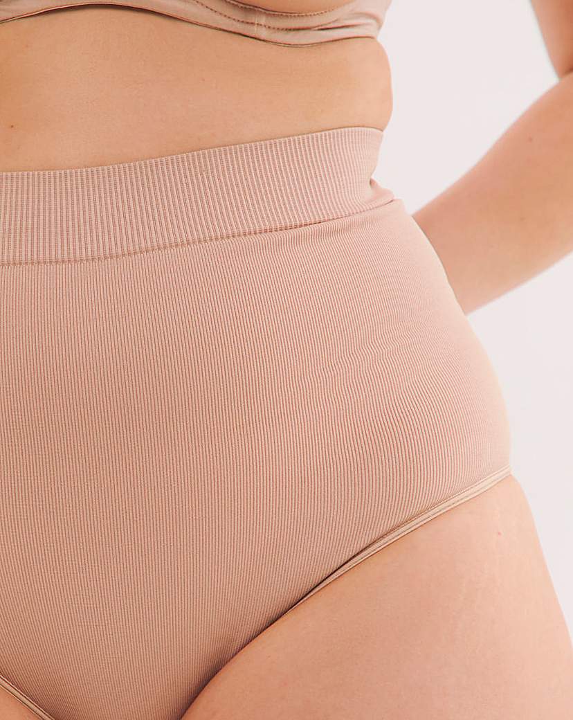 Almond Seamfree High Waist Control Brief