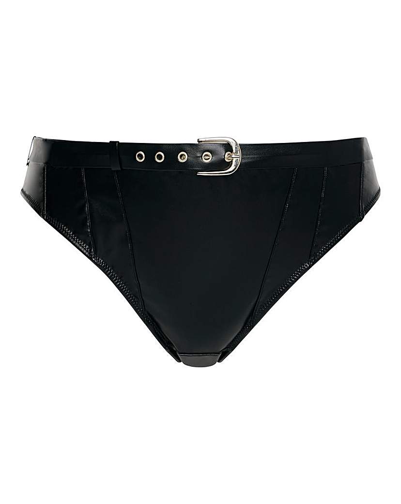 Simply Be Leather Look Open Back Brief