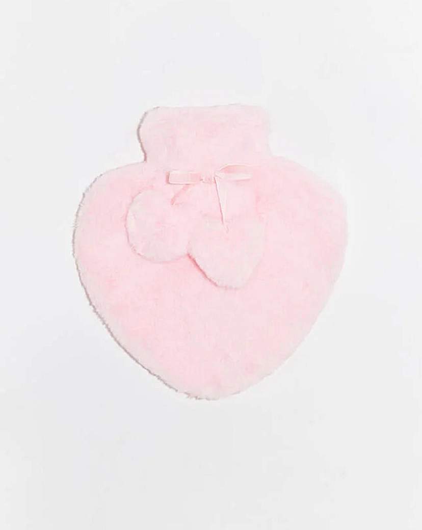 Image of Boux Avenue Heart Hot Water Bottle Pink