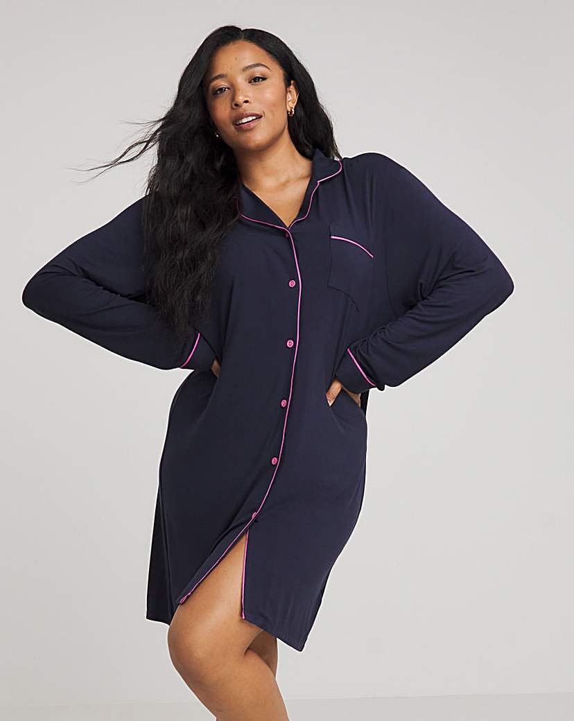 Cyberjammies Jersey Nightshirt Navy - Navy