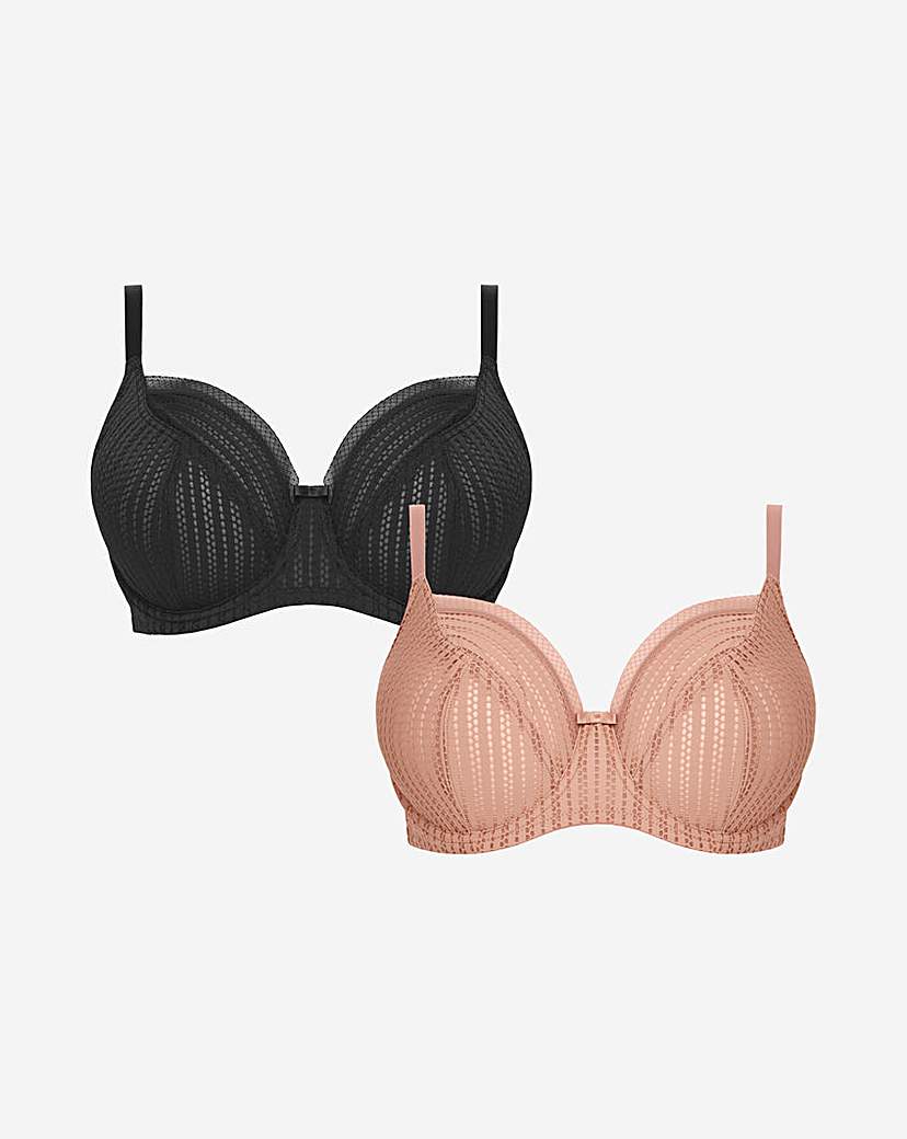 2 Pack Mollie Stripe Full Cup Bras