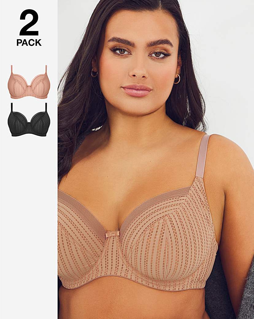2 Pack Mollie Stripe Full Cup Bras