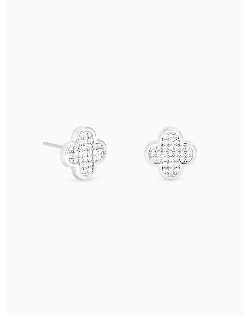 New In - Rhodium Plated Micro Pave Studs