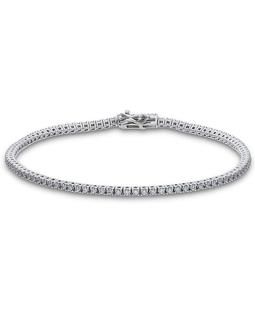 Silver 1ct Lab Grown Diamond Bracelet