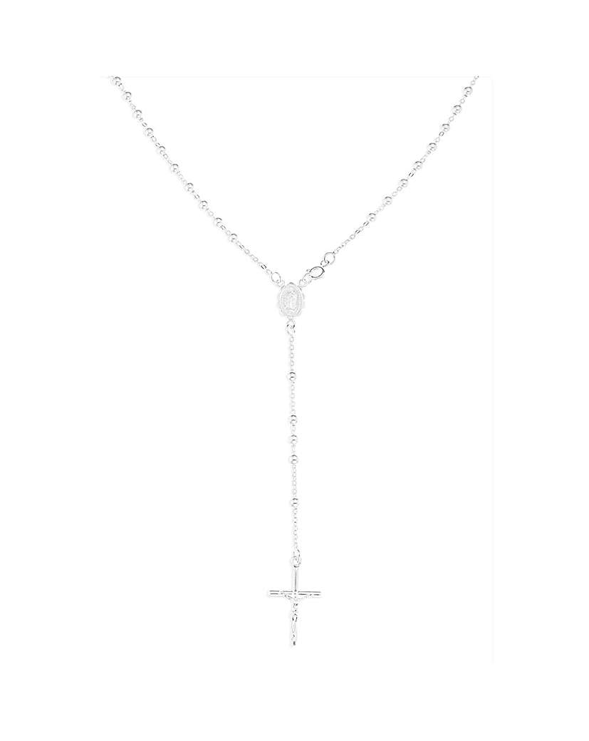 New In - Silver Rosary Necklace