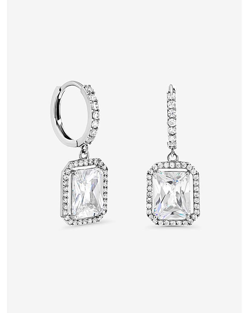 New In - Silver Plated CZ Charm Huggie Hoops