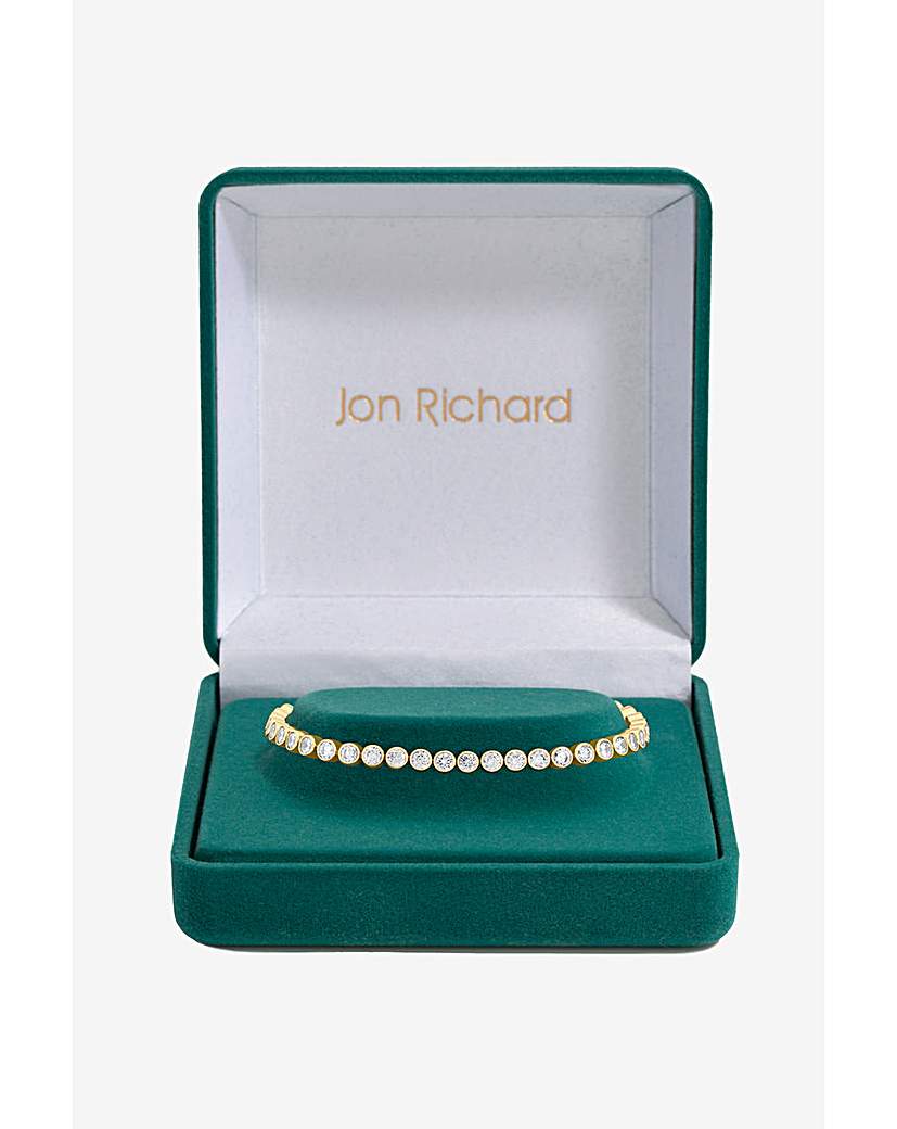 New In - 14K Gold Plated Crystal Tennis Bracelet