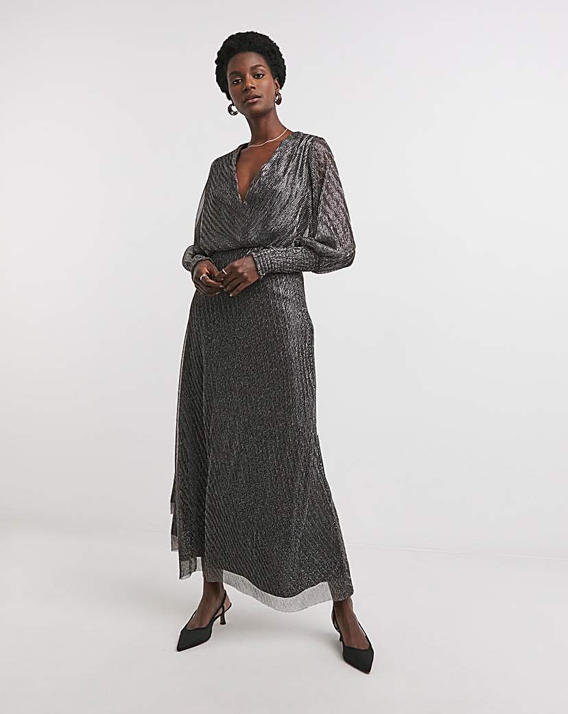 Metallic Long Sleeve Dress