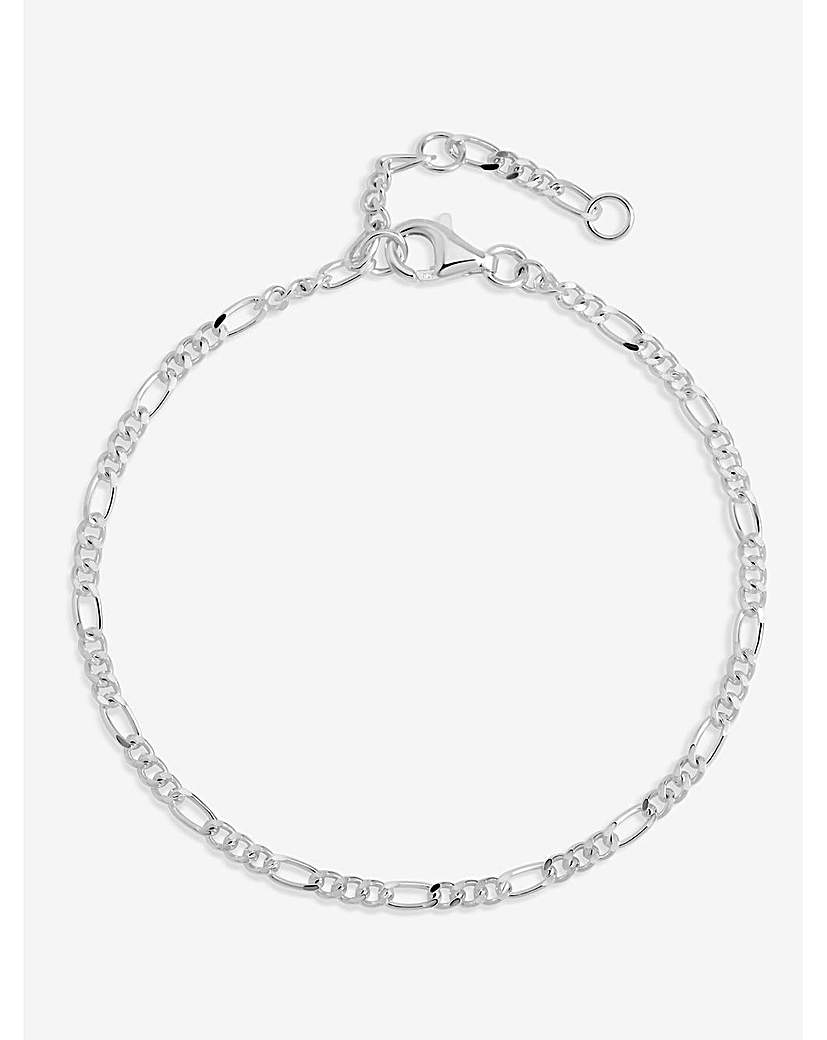 New In - Sterling Silver Figaro Chain Bracelet