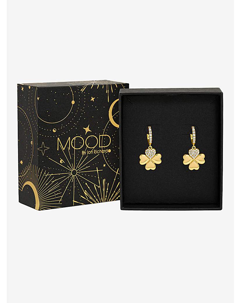 New In - Gold Plated Clover Earrings Gift Boxed