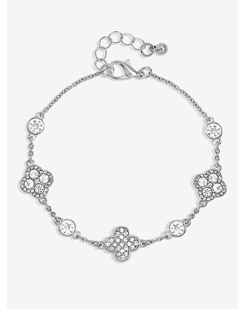 New In - Silver Mother of Pearl Clover Bracelet