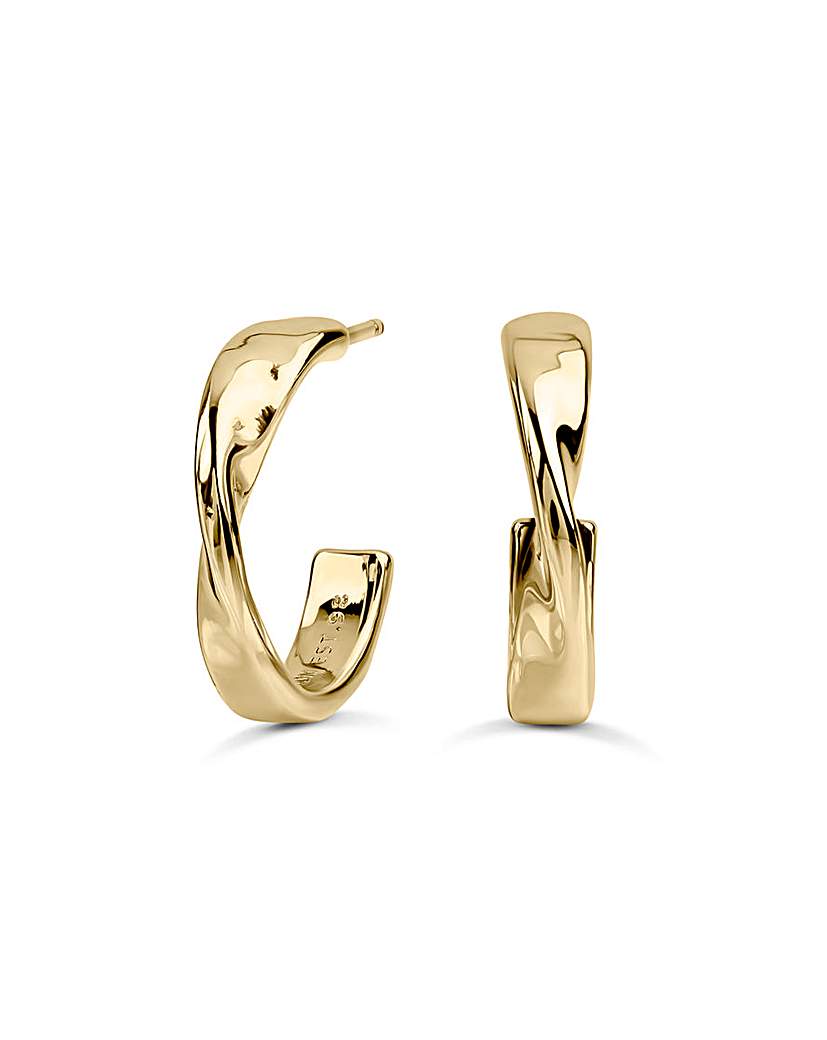 New In - Radley Gold Plated Hammer Hoop Earrings