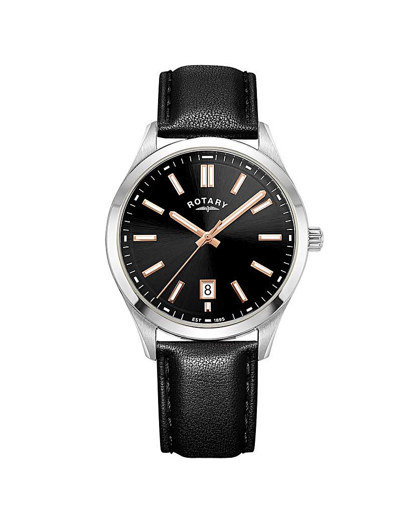 New In - Rotary Men's Heritage Black Strap Watch