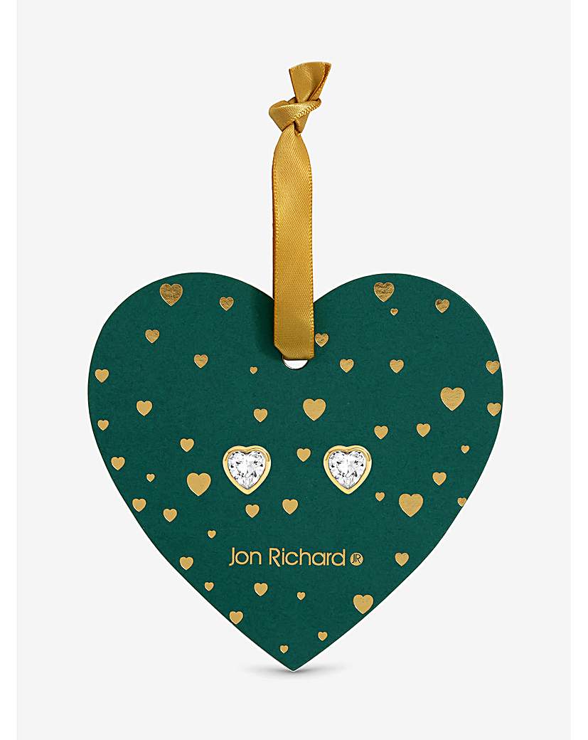 New In - CZ Crystal Heart studs - Hanging