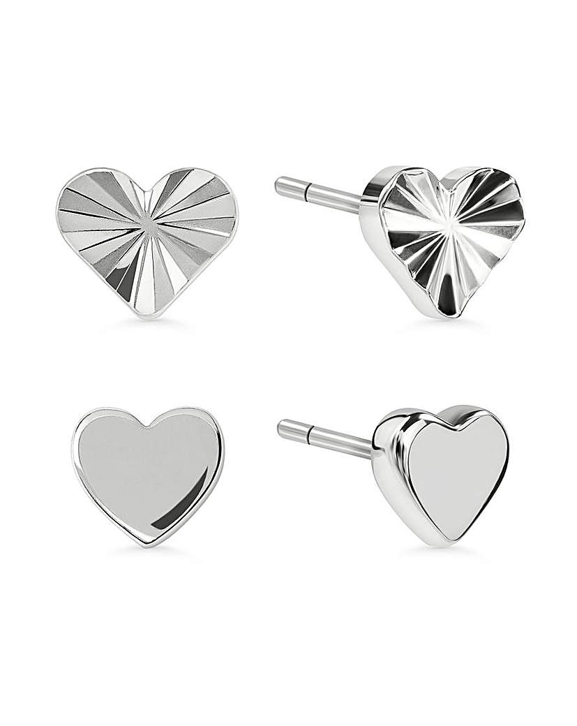 New In - Radley Silver Textured Heart Earrings