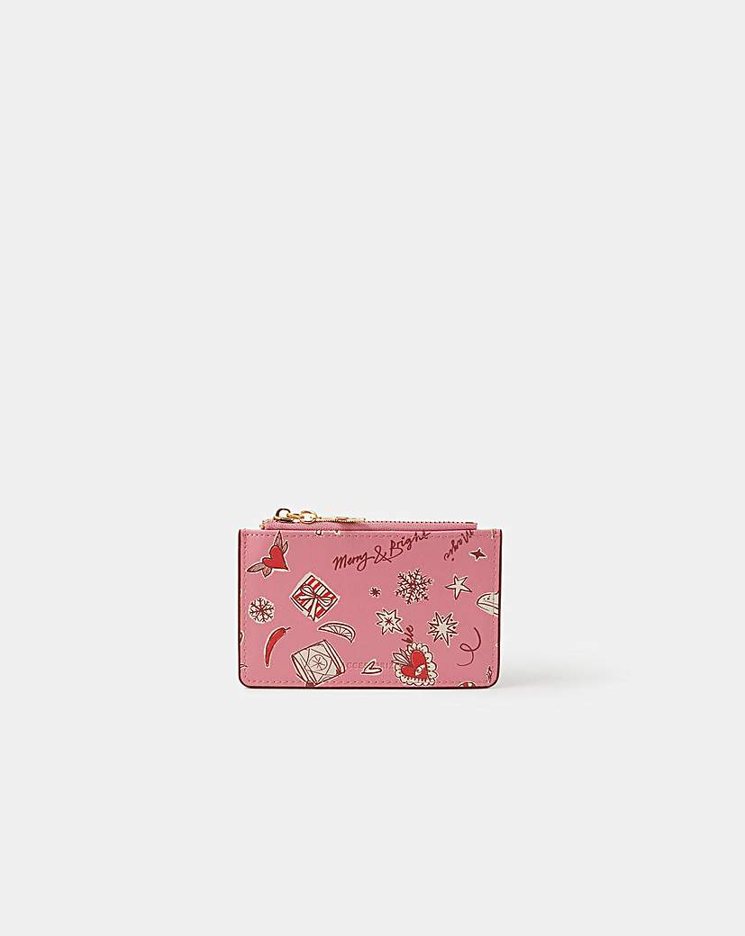 New In - Accessorize Christmas Print Card Holder