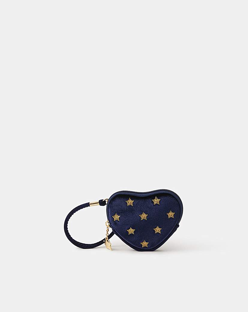 New In - Accessorize Star Embroidered Heart Purse