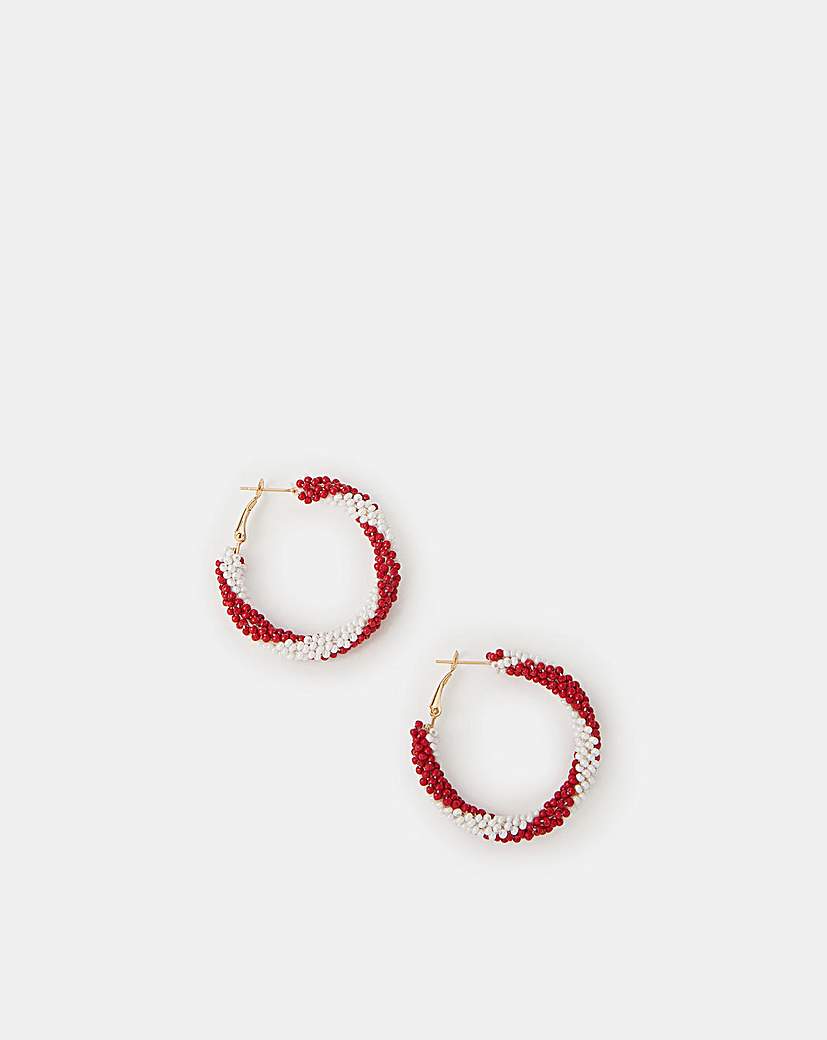 New In - Accessorize Beaded Candy Cane Earrings