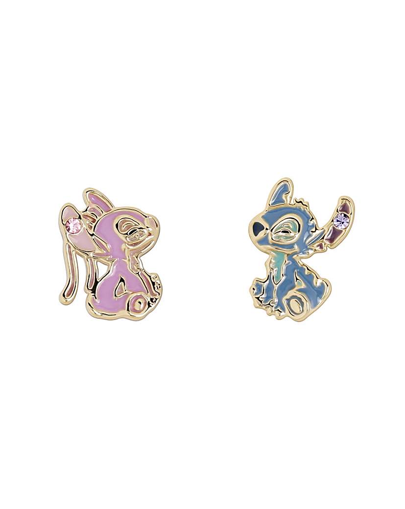 Stitch Angel Stud Earrings Gold Disney