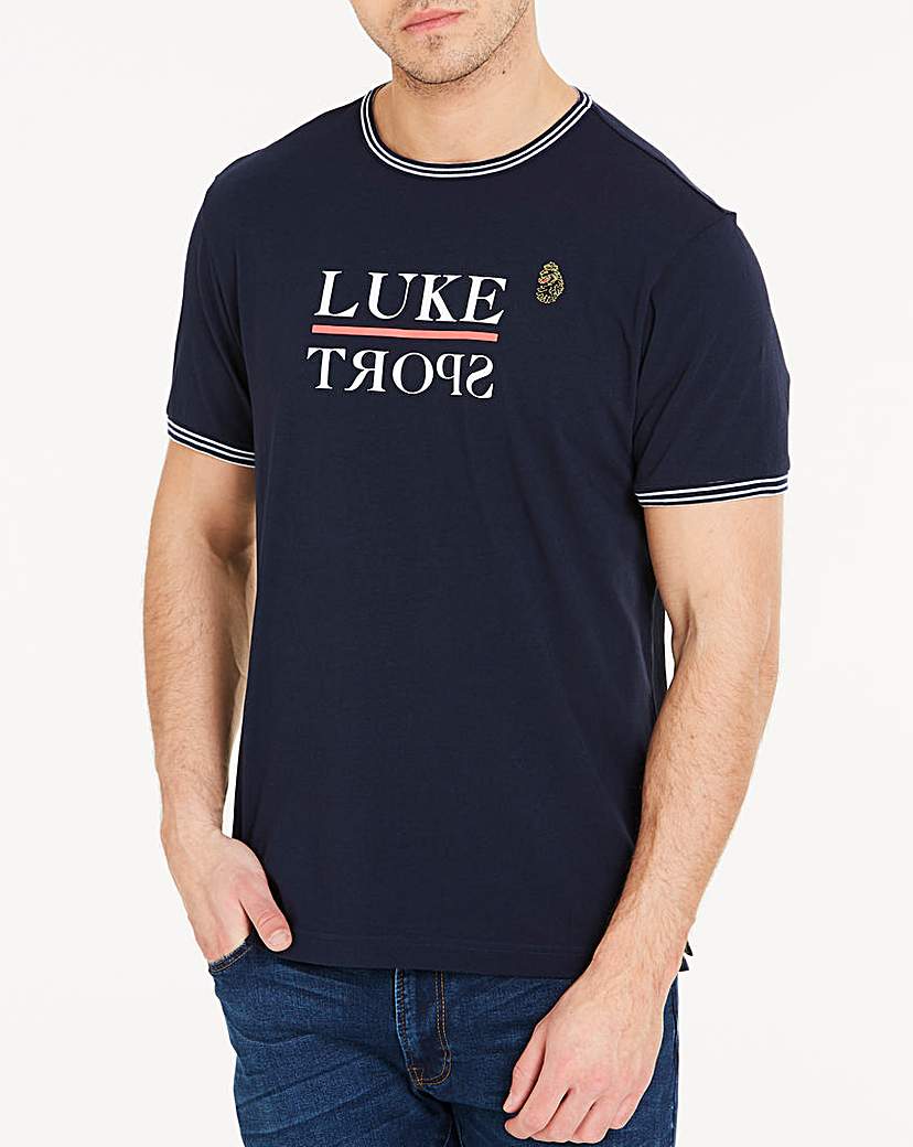 Image of Luke Sport Navy Ibra Printed T-Shirt