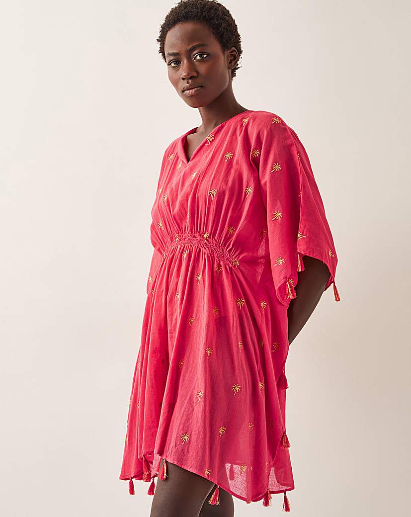 New In - Monsoon Ivy Palm Embroidered Kaftan