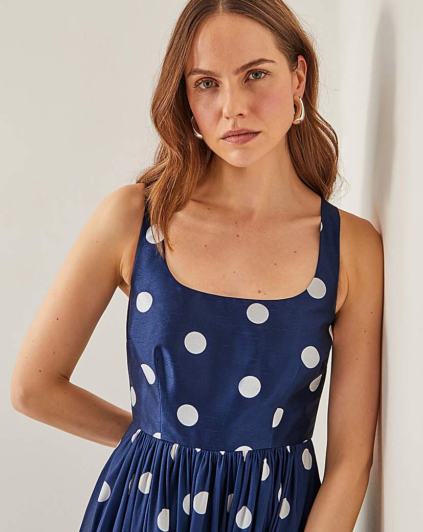 Monsoon Sicily Polka Dot Midi Dress