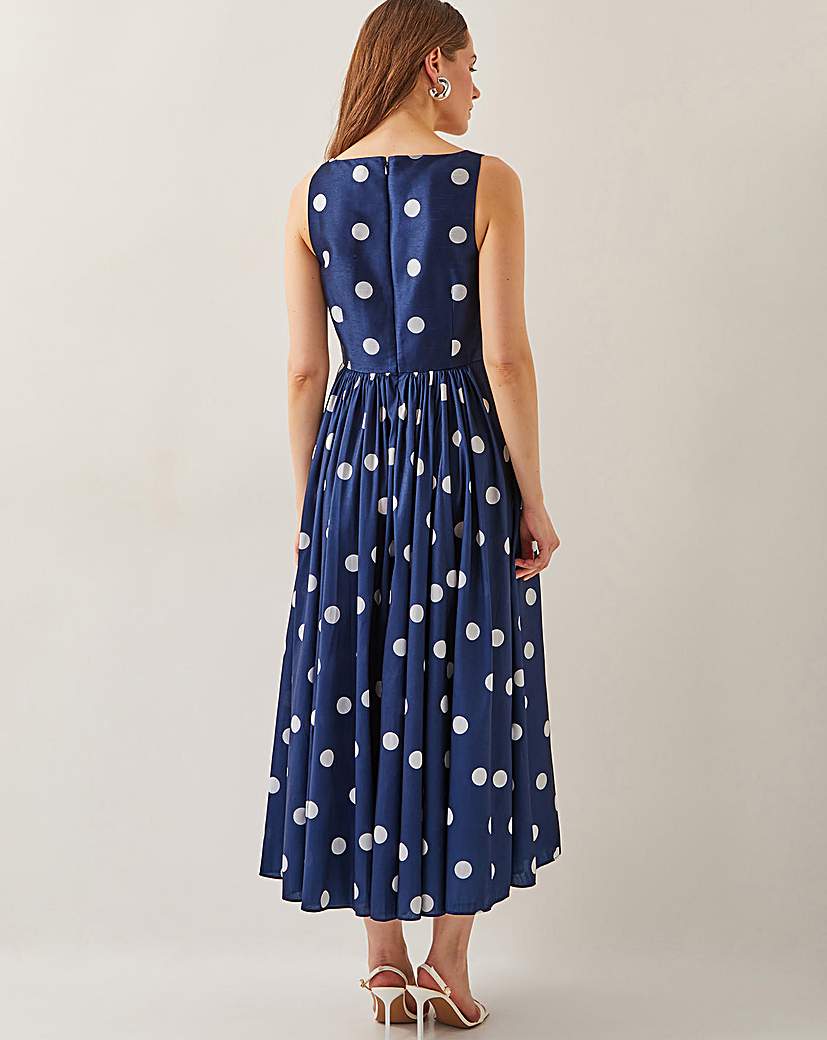 Monsoon Sicily Polka Dot Midi Dress