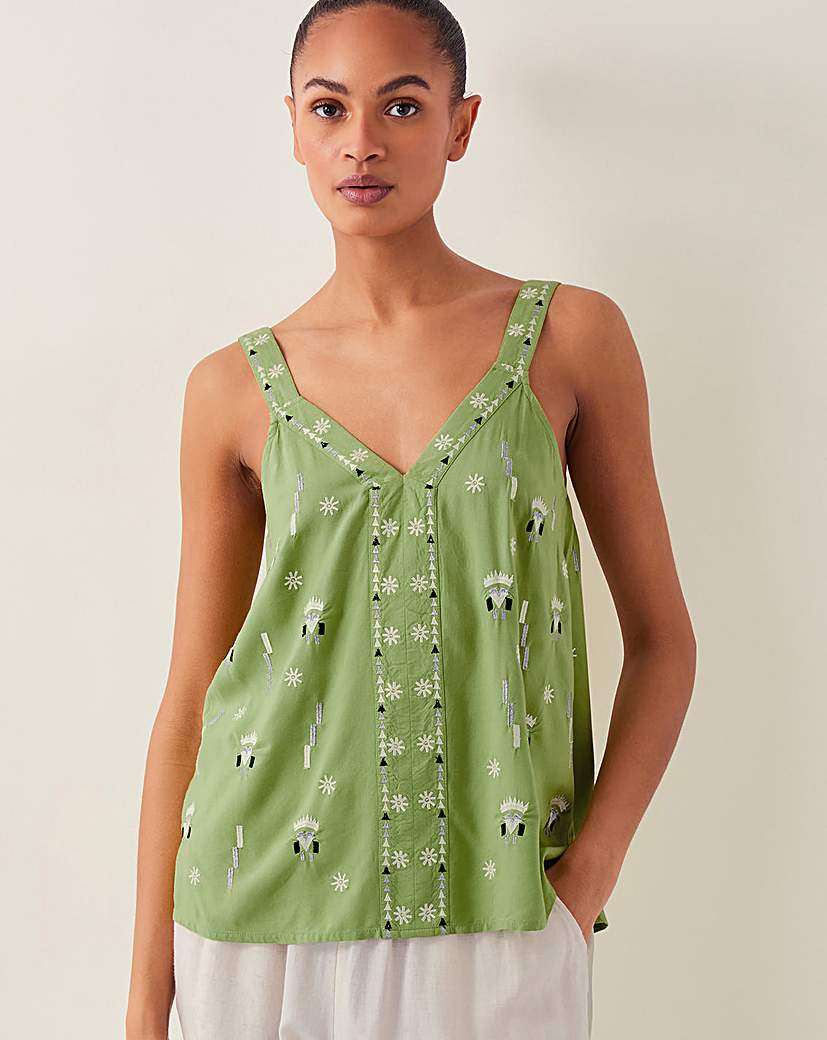 New In - Monsoon Fia Embroidered Cami Top