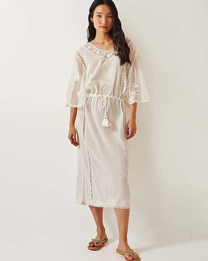 New In - Monsoon Lena Embroidered Kaftan Dress