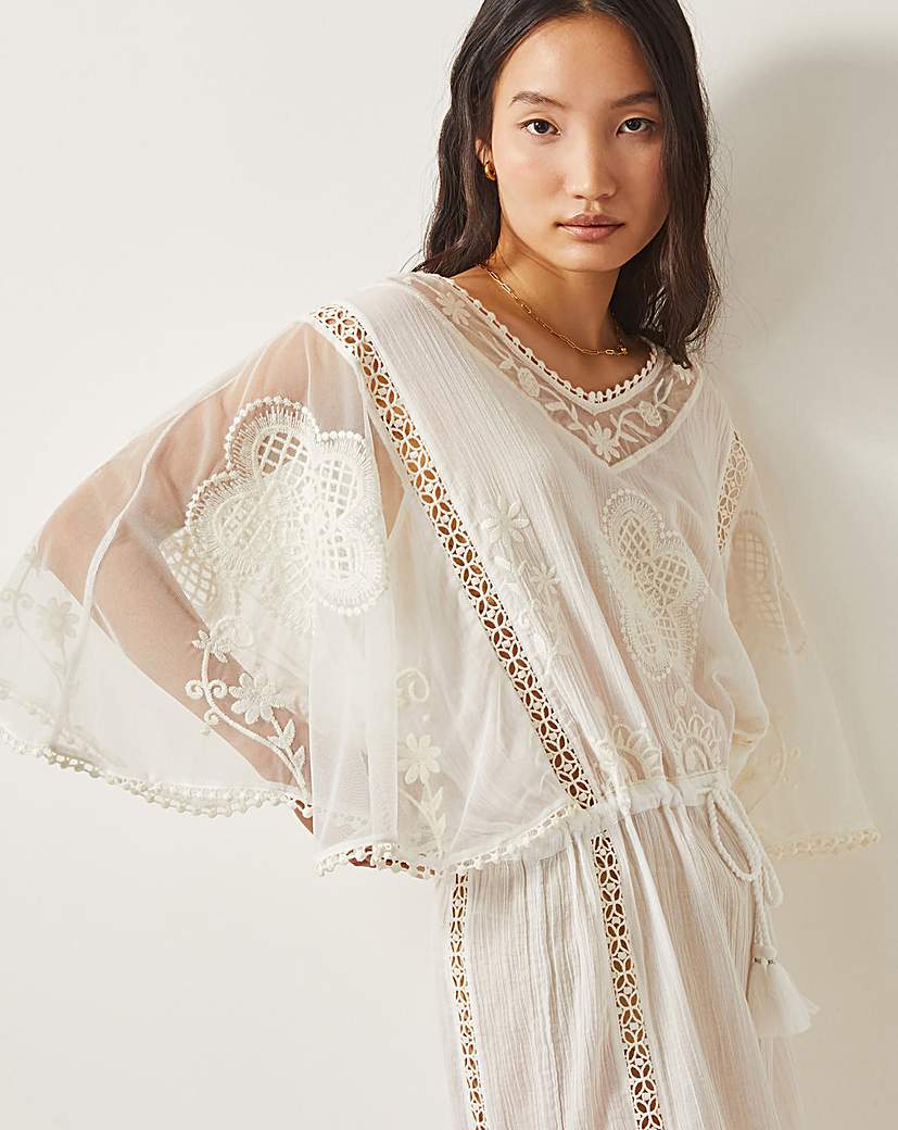 Monsoon Lena Embroidered Kaftan Dress