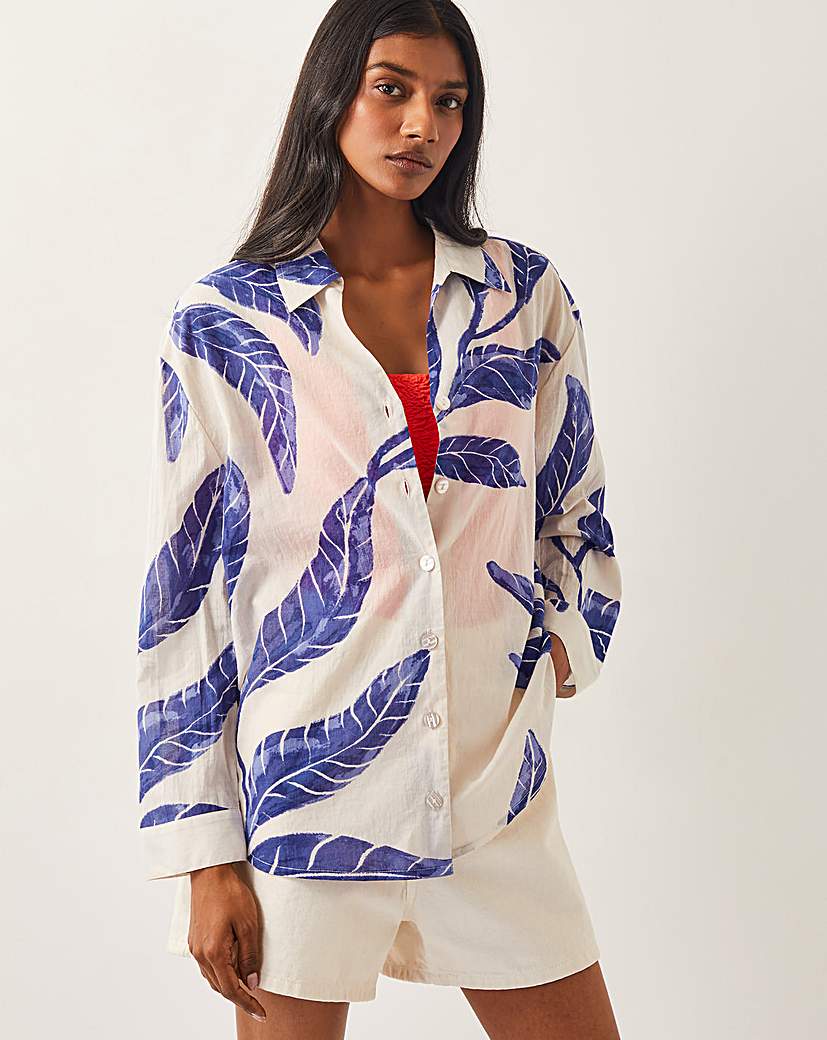 New In - Monsoon Dinah Palm Print Cotton Shirt