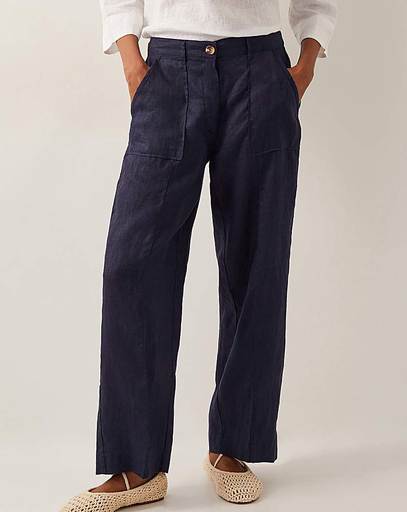 Monsoon Jolie Wide Leg Linen Trousers