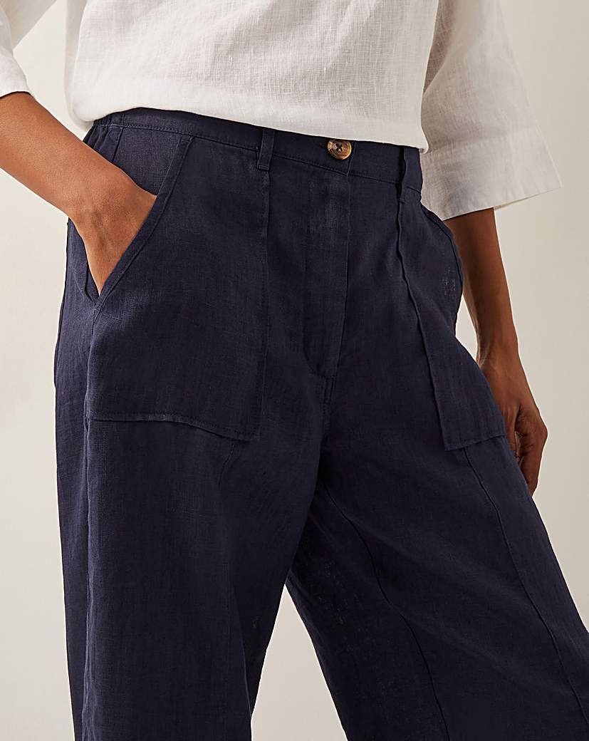 Monsoon Jolie Wide Leg Linen Trousers