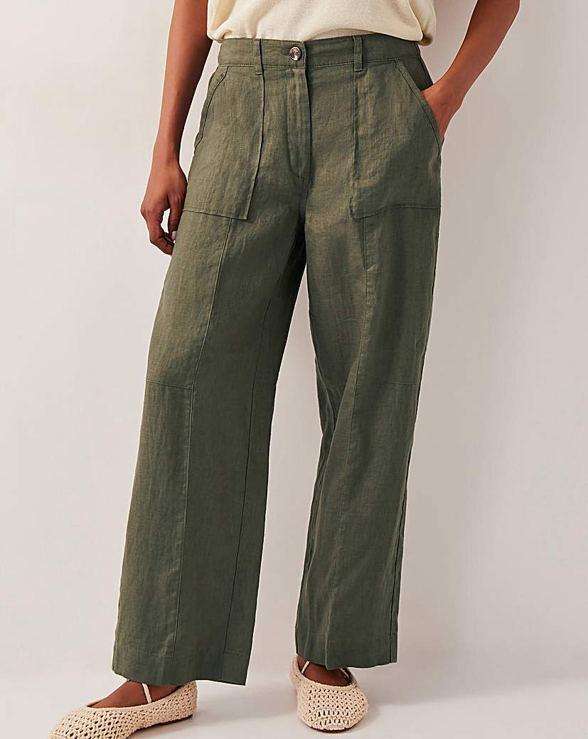 Monsoon Jolie Linen Wide Leg Trousers