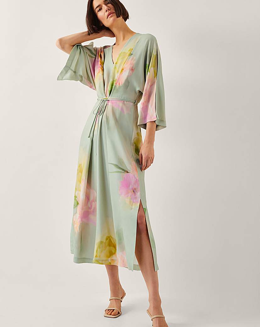 Monsoon Jane Floral Print Midi Dress