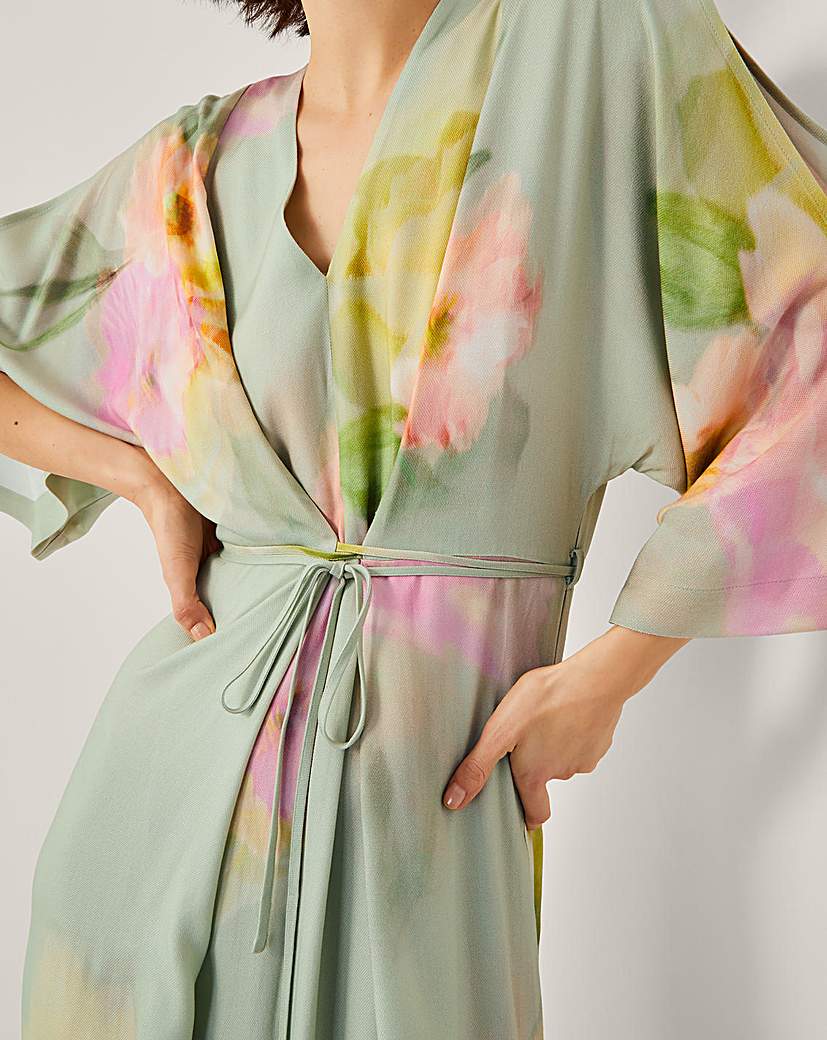 Monsoon Jane Floral Print Midi Dress