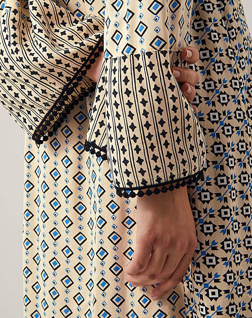 Monsoon Jemmie Long Sleeve Midi Dress