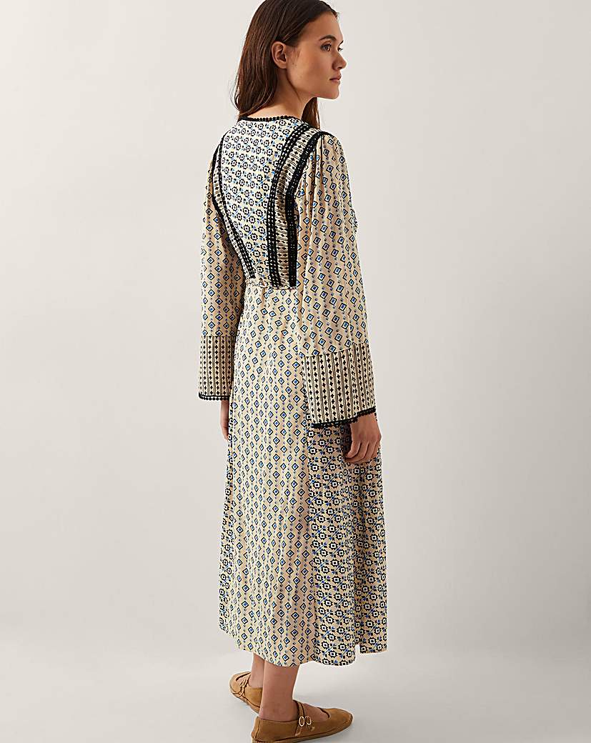 Monsoon Jemmie Long Sleeve Midi Dress