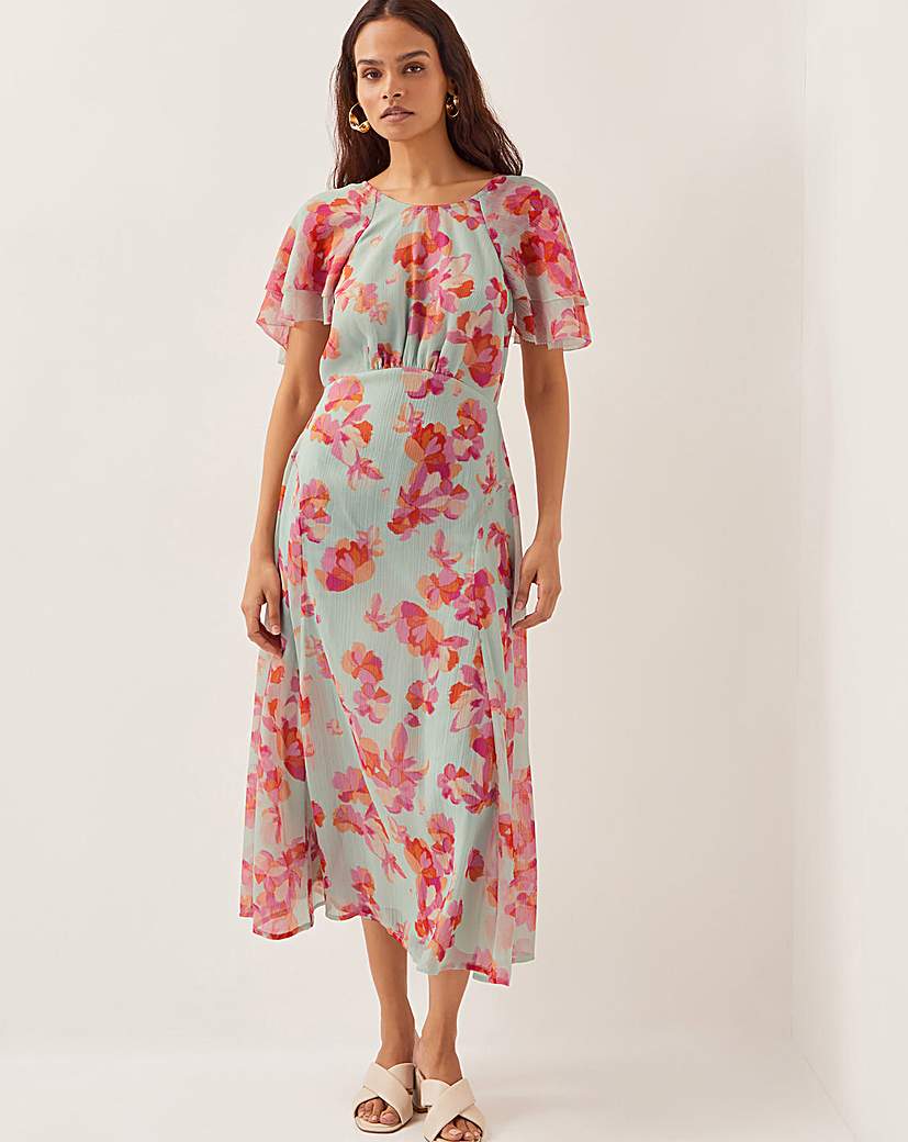 Monsoon Marlene Floral Print Midi Dress