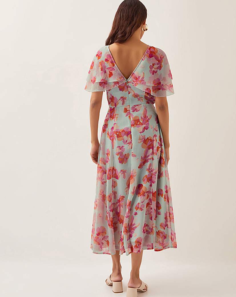 Monsoon Marlene Floral Print Midi Dress