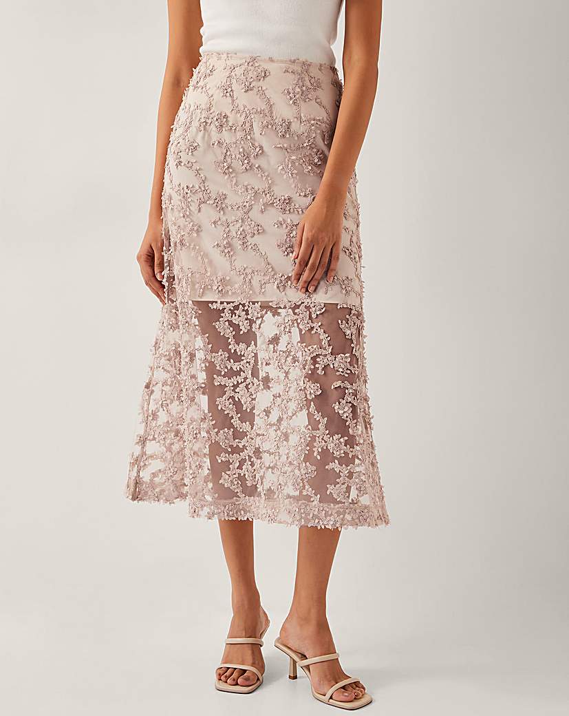 Monsoon Alanna Sheer Midi Skirt
