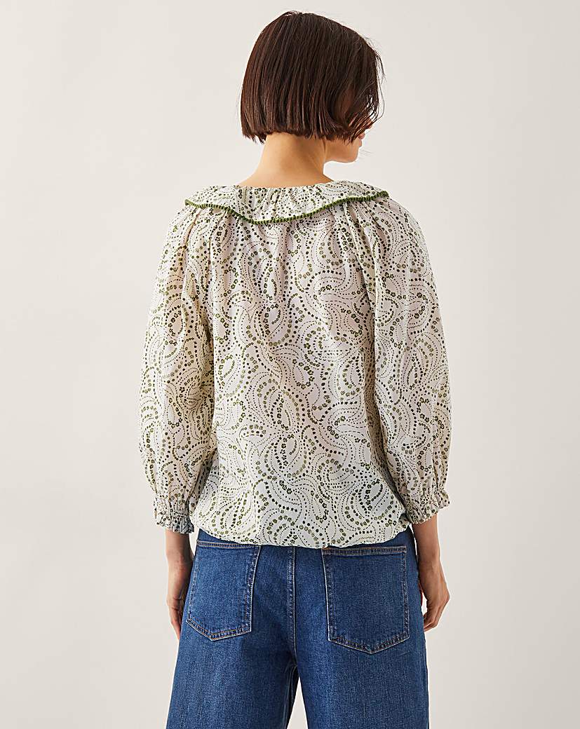 Monsoon Delma Pintuck Frilly Blouse