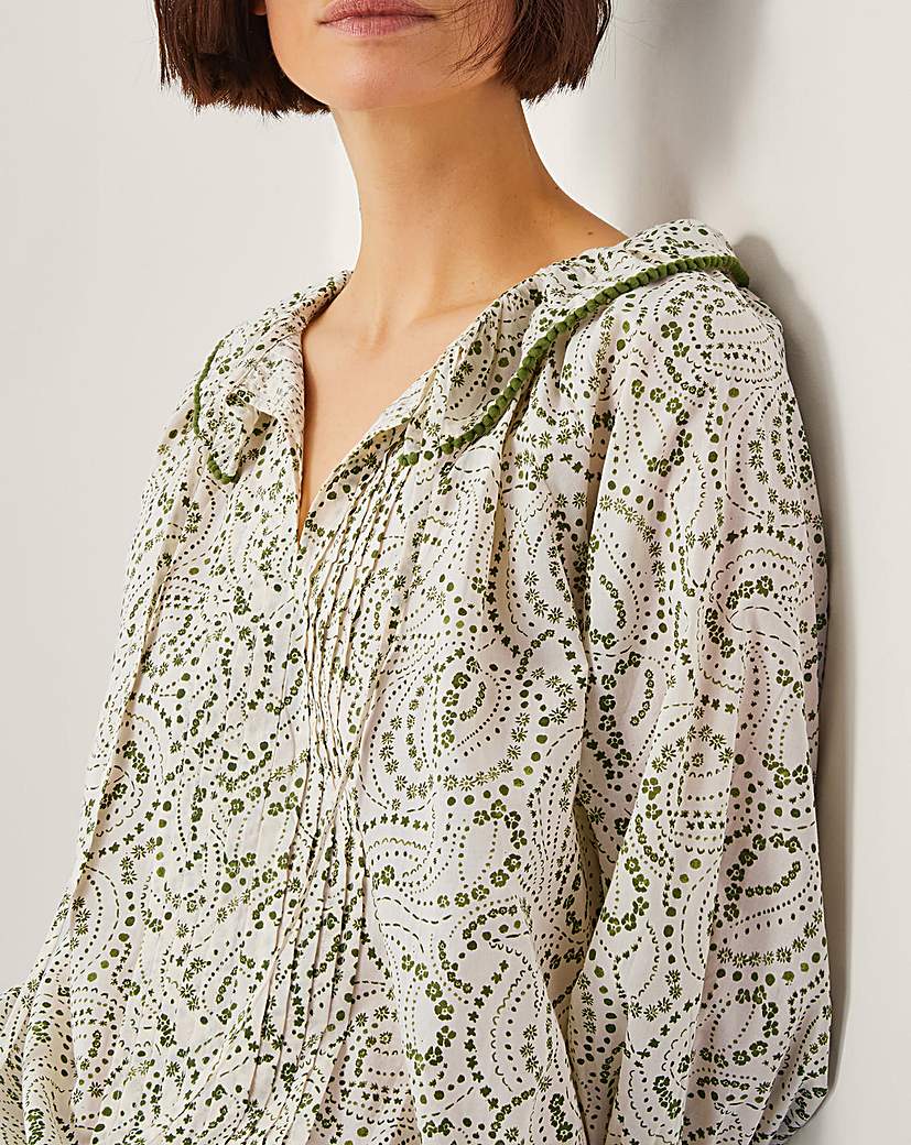 Monsoon Delma Pintuck Frilly Blouse