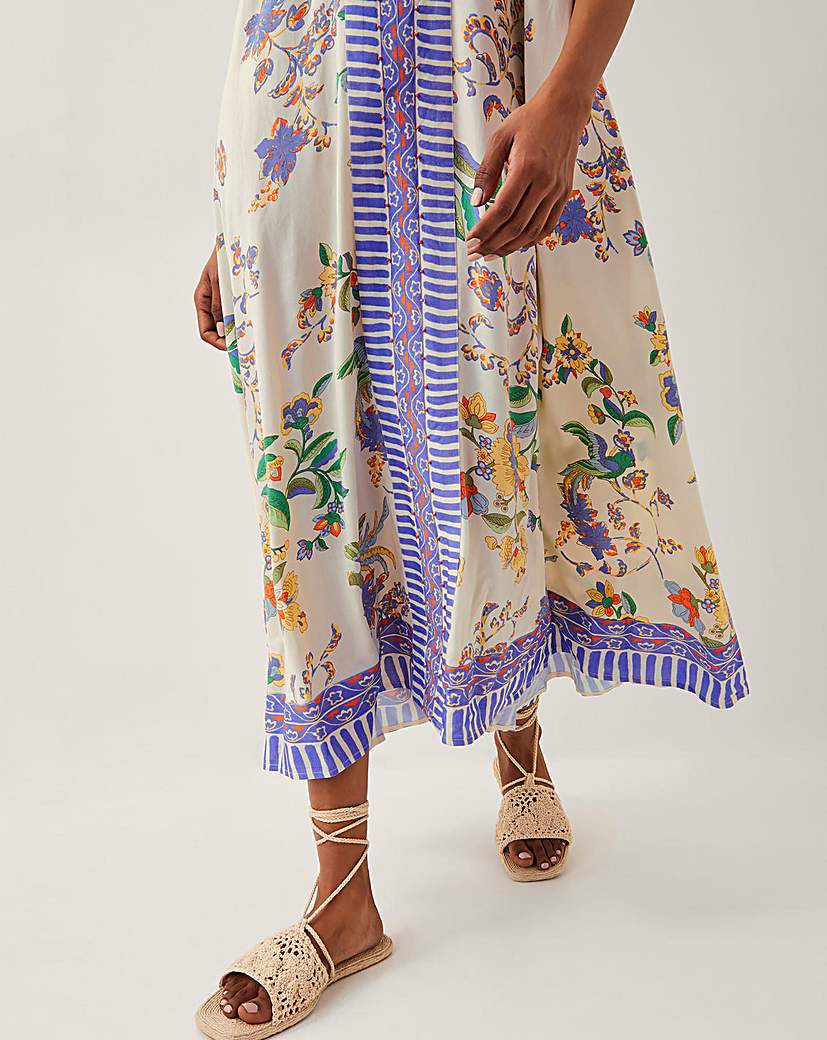 Monsoon Kaia Floral Print Midi Dress
