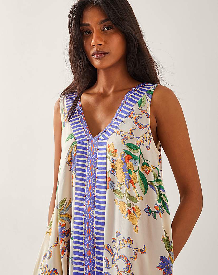 Monsoon Kaia Floral Print Midi Dress