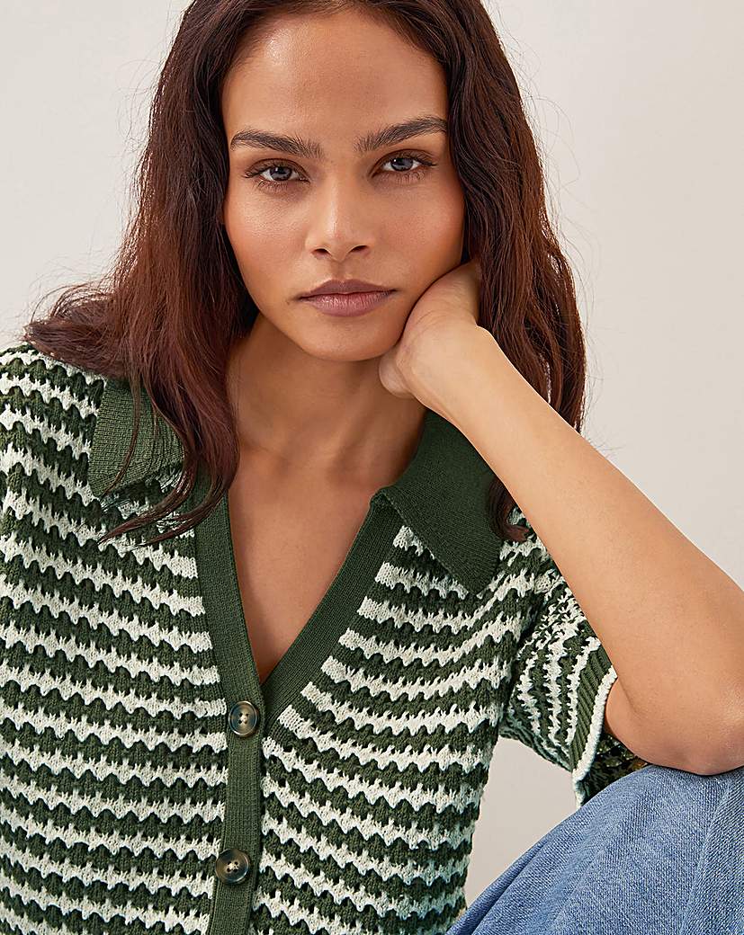 Monsoon Cally Stripe Collar Jumper