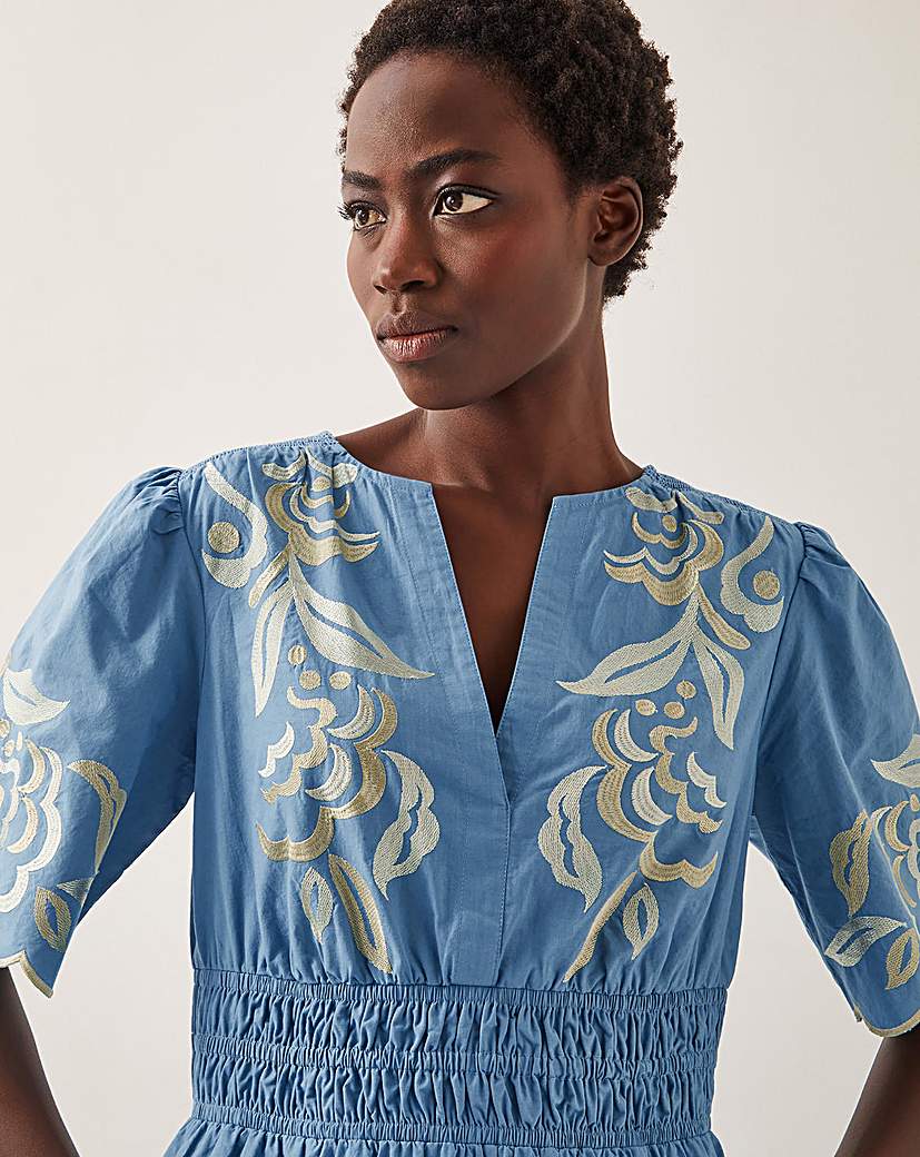Monsoon Leia Embroidered Midi Dress