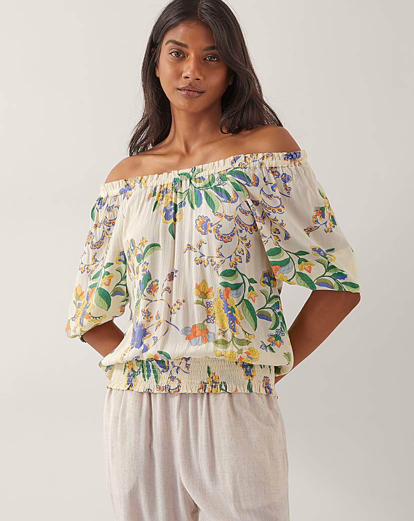 Monsoon Kaia Floral Print Bardot Top
