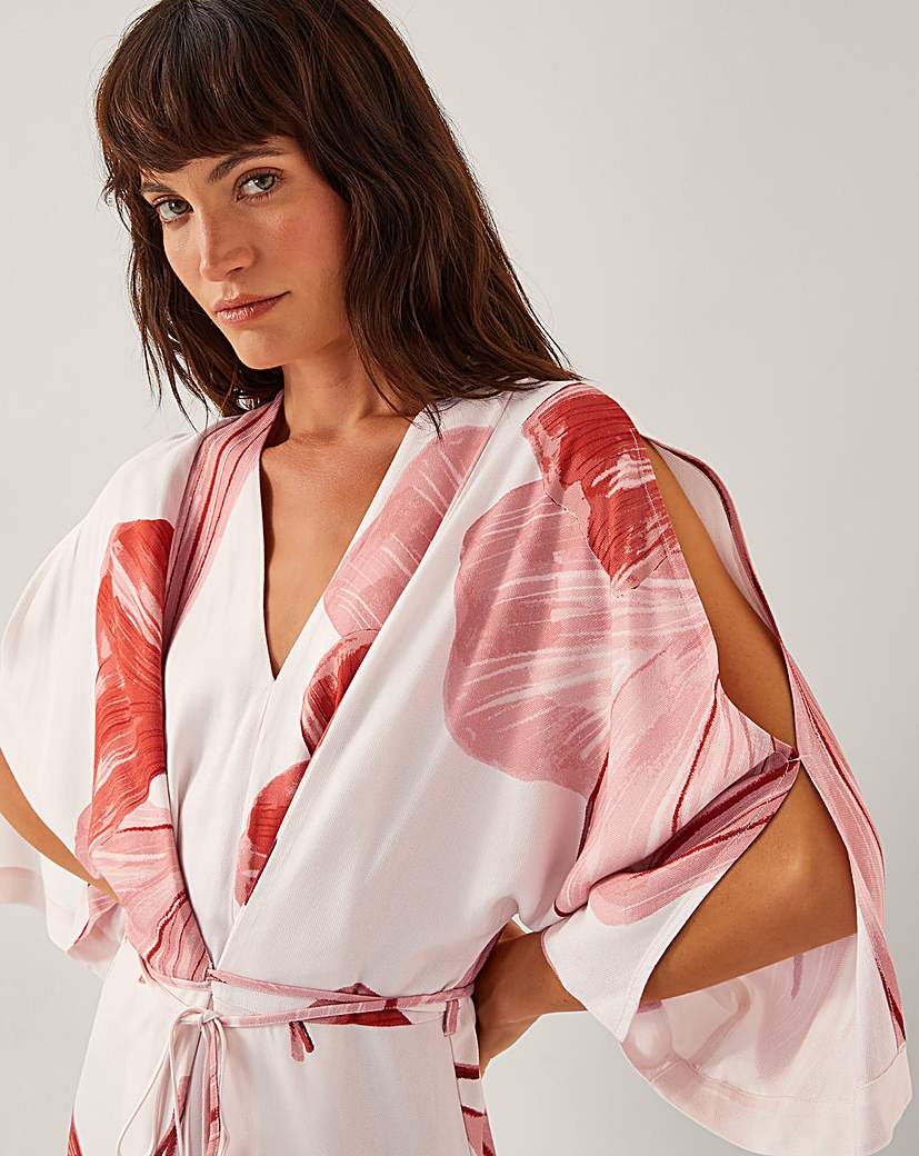 Monsoon June Floral Kimono Maxi Dress