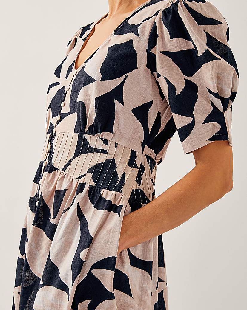 Monsoon Annie Puff-Sleeve Midi Dress